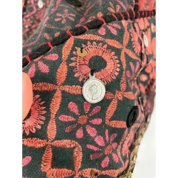 Soft Surroundings Berber Jacket Coin Blazer LARGE Womens Multicolor 100% Cotton - Picture 10 of 14